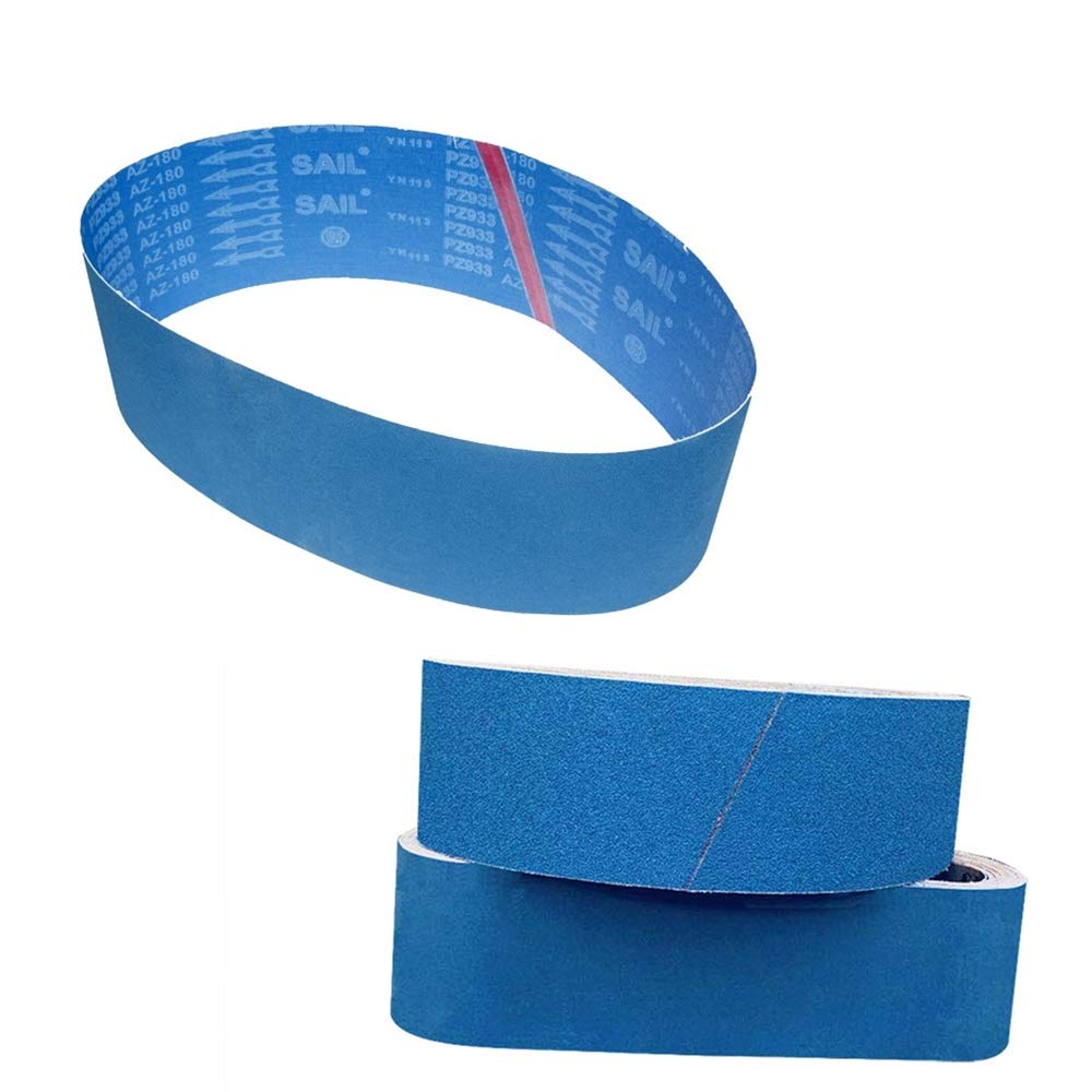 FEIHU Metal sanding belt kit. 100 x 915mm Sanding belts, zirconium corundum/brown corundum belt, 60/80/100/120/240/320 per 2 grit. Sander belts (12 pieces)