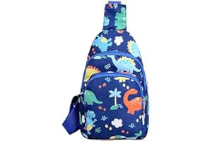 Hiflyer Kids Crossbody Sling Bag, Small Nylon Travel Cartoon Bag (Blue)