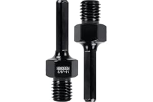 HBKEEN Core Drill Bit Adapter 5/8"-11 Male Thread to 3/8" Triangle Shank, Heavy-Duty Converter for Diamond Core Bits, Fits Rotary Hammer Drills, Concrete & Masonry Drilling (2 Pack)