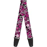 Buckle-Down Guitar Strap | Stargazer Black Pink Acoustic Electric Bass