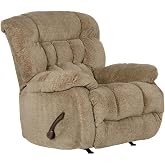 Catnapper Johnson Chaise Rocker Recliner in Chateau Brown Polyester Fabric