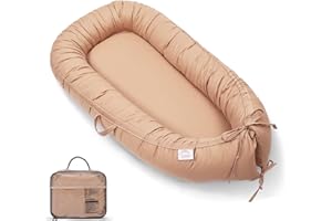 EAQ Baby Lounger, Snuggle Me Lounger, Portable Baby Nest Breathable & Soft, 100% Cotton Baby Lounger Pillow, Safe Baby Bassinet for Co-Sleeping, Nursery, Travel, Playtime