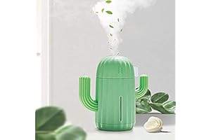 Yingjee Mini Humidifiers For Bedroom With Night Light, Portable Plant Ultrasonic Humidifier, Small Cactus Cool Mist Humidific