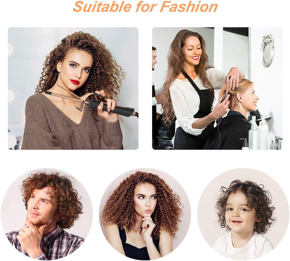 Professional 0.35 in Thin Curling Iron, JOMARTO Unisex Ceramic Hair Curler, Small Curling Iron with Adjustable Heat Settings, Slim Tight Curling Tongs, Includes Glove and 2 Hairpins: Health & Personal Care