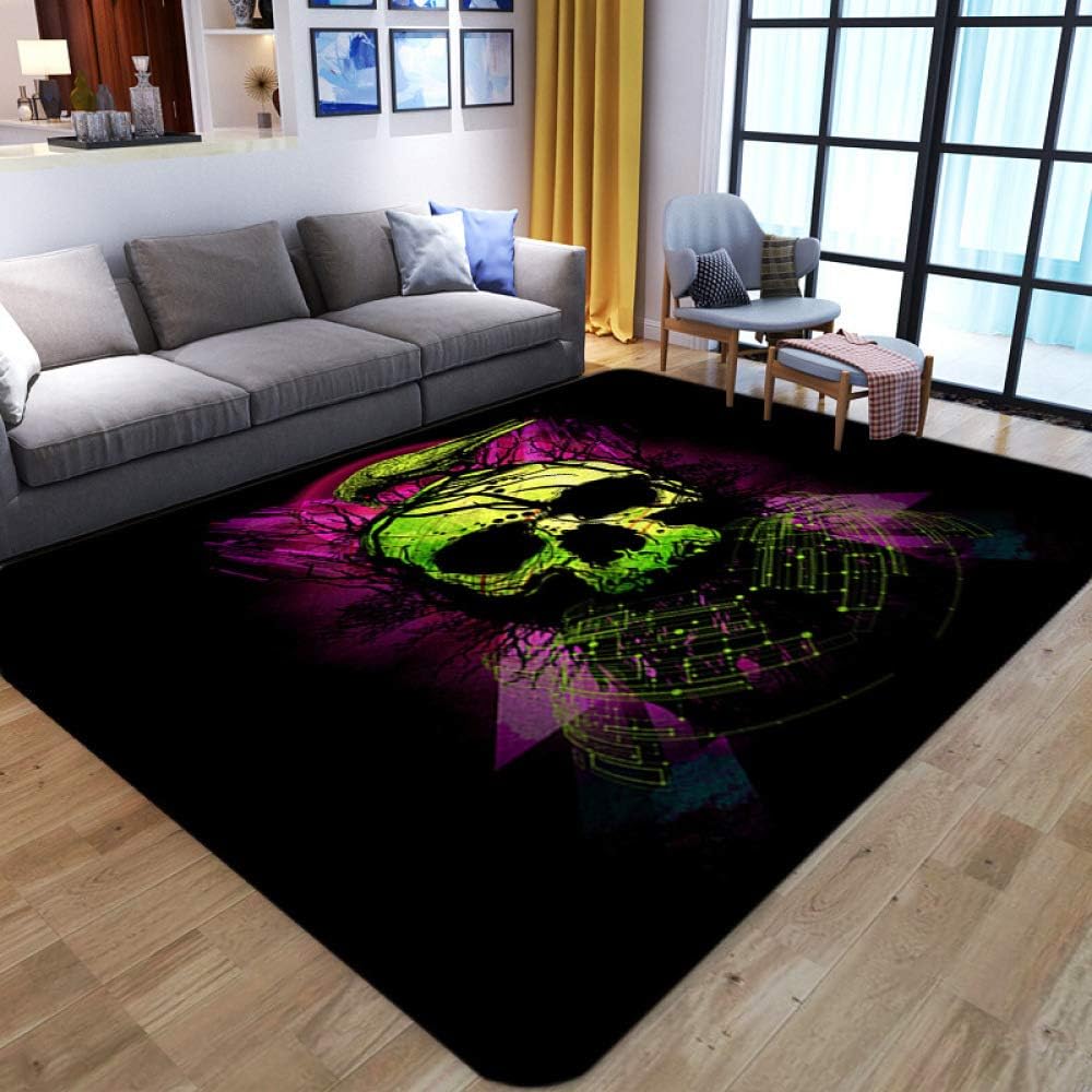 KFEKDT 3D Abstract Skull Carpet Living Room Bedroom Large Size Rugs Dining Kids Room Mat Kitchen Parlor Floor Mat A5 50x160cm