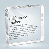 Difference Maker Gifts For Teacher Coach Mentor Boss Leader, Thank You Appreciation Gifts For Coworkers Employee Staff Women Men Motivational Office Desk Decor Cubicle Acrylic