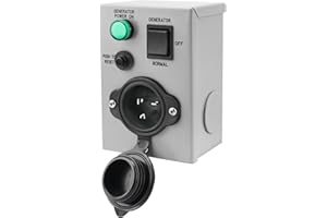 Veepeak Generator Transfer Switch 20 Amp 125V, Weatherproof Manual Transfer Switcher Power Inlet Box with 5-20P Plug & Circuit Breaker, Predrilled, Indoor & Outdoor Use, ETL Listed