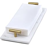 Guest Towel Holder Tray for Bathroom - White Marble-Tray - Napkin Holder for-Bathroom - Paper Hand Towel Holder.