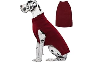 IECOii Big Dog Sweater - Extra Large Dog Sweater for Cold Weather, DarkRed, 4XL for Doberman & Great Dane, DarkRed - XXXXL