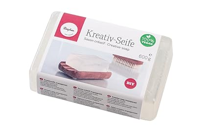 Rayher Hobby 34227000 Kreativ- Seife, hautneutral, Block, 600 g, handgemacht, Wellness zum Selbermachen, 100% vegan, frei von