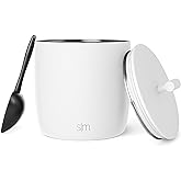 Simple Modern Vacuum Insulated Ice Bucket with Lid and Scoop | For Cocktail, Champagne, Wine, Beer, & Hosting | Stainless Steel 100oz Capacity for Large Parties | Rocks Collection | Winter White