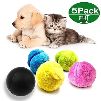 Magic Roller Ball, Haustier-elektrischer Spielzeug-Ball, 2-in-1-Funktion Pet Electric Toy Ball mit 4 Wollbezug für Hundekatze