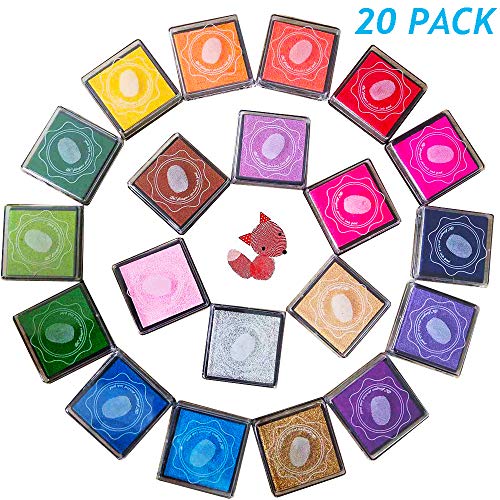 20pcs Craft Ink Pad,Stamps Pads,20 Colors Rainbow Finger Ink Pads for Kids DIY as Gifts,for Stamps,Paper,Wood Fabric - Thumbnail 6