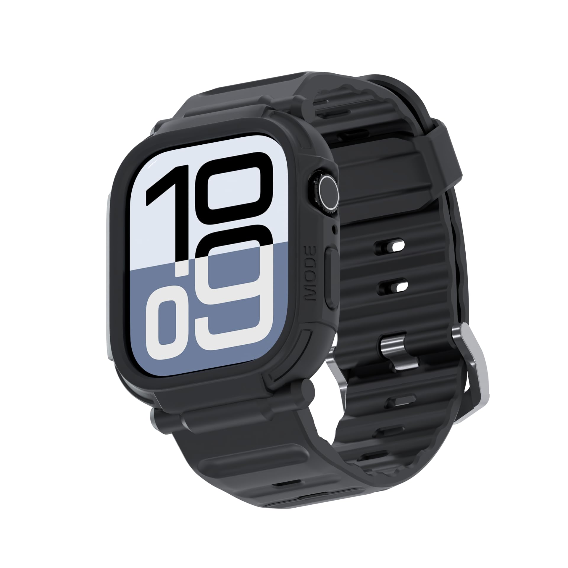 elkson Made for Apple Watch Ultra 2/1 Band Case 49mm Screen Protector Tempered Glass, Quattro Pro Series Rugged for iWatch Bumper Strap, Military Grade Durable Protective Cover, Shock Proof, Black — image 1
