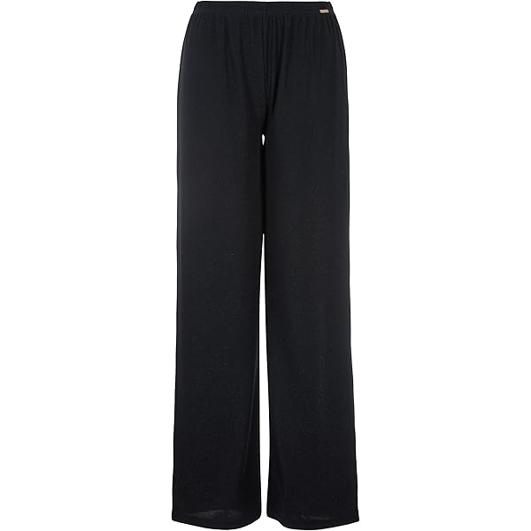 Emporio Armani Women's Viscose Fleece Pants with Cuffs, Black at