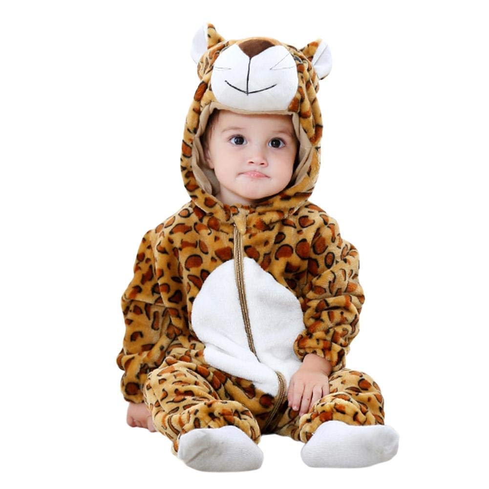 (6-12 months) Soft Plush Costume - Fleece - Jumpsuit - Leopard Jumpsuit - Carnival Disguise - Halloween - Baby Girl - Newborn Baby - 1 year - Unisex - Cosplay