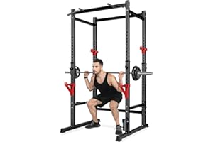 Bongkim Power Rack, Rack Cage for Weight Training, Adjustable Squat Stand Rack for Home Gym Equipment, Lifting Cage with 660lb Capacity