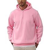 LUYIJIESHENG Mens Hoodies Pullover Quarter Zip Hoodie Long Sleeve Casual Fleece Hooded Sweatshirt for men