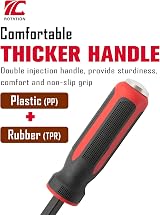 ROTATION 300mm Chisel Lever Pry Bar Soft Grip Metal Impact Heads 12 Inch Red view 3