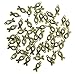 BronaGrand 100pcs Antiqued Silver&Bronze Ribbon of Hope Pendants DIY Charms Bead for Necklaces Bracelets