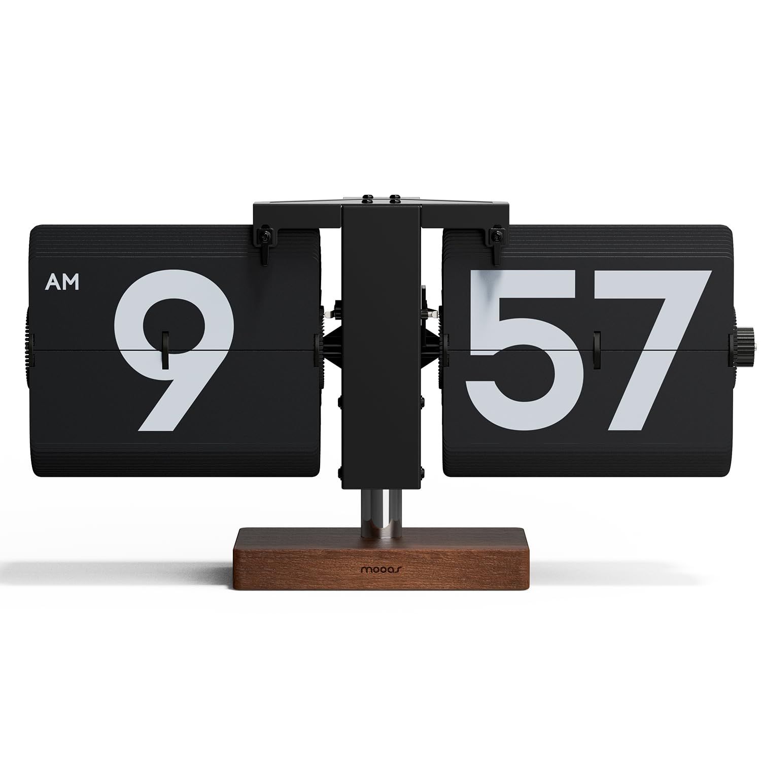 mooas Classic Modern Wood Big Flip Desk Clock