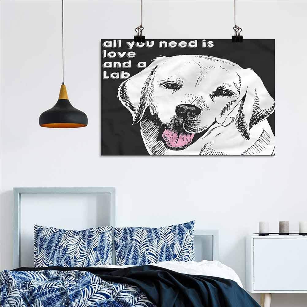 Animal Bathroom Decor Cute Labrador Dog Pet Love 36x36 Inch Wall Artworks Pictures
