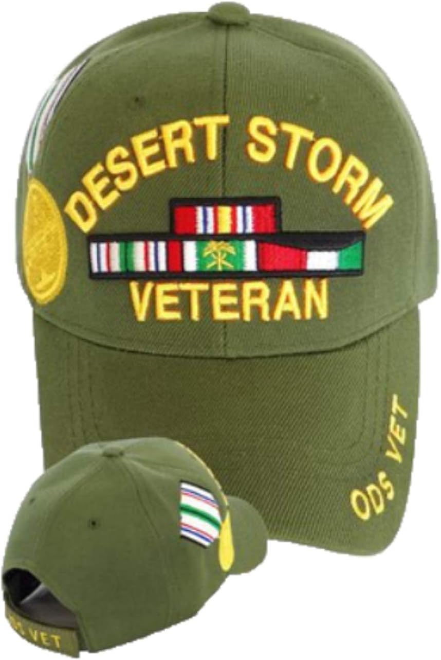 Desert Storm Veteran with Medal Shadow Military Cap Green Clothing