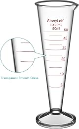 Stonylab 50ml Borosilicate Glass Graduated Cylinder with Wide Mouth and Pour view 4