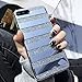 Glitter Powder Phone Case Mirror Reflex Striped Stars Pattern Back Cover for iPhone 7 iphone8 (iPhone 7, Black)