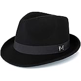 FREEBIRD99 100% Wool Felt Panama Fedora Hat Short Brim Trilby Flat Hat for Men Women