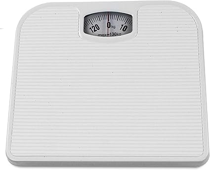 TU TENDENCIA ÚNICA Báscula de baño analógica de acero en blanco