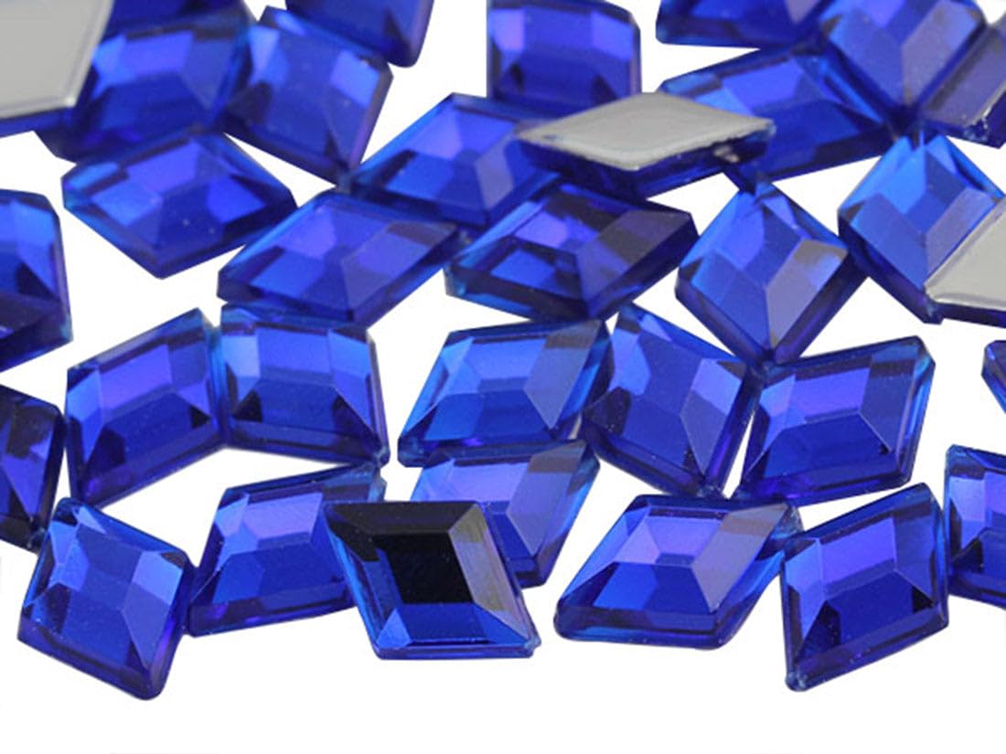 Allstarco 10x7mm Blue Sapphire Dark .NAB01 Flat Back Diamond Acrylic Rhinestones Plastic Gems for Jewelry Making Costume Jewels Cosplay Embelishments - 100 Pieces — image 1
