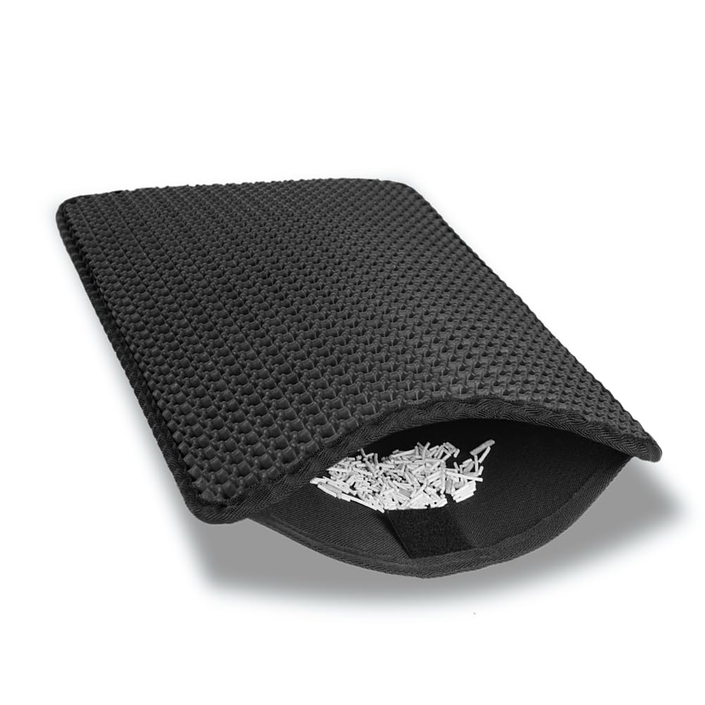 Adiwo Cat Litter Tray Mat, 45 x 30 cm Cat Litter Mat, Non-slip Cat Litter Trapping Mat, Waterproof Double Layer Honeycomb Design Litter Box Mat, Easy Clean Washable EVA Material