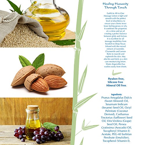 EARTHLITE Massage Oil - Natural, Unscented, Vitamin A, E & C to Repair & Moisture for All Massage Styles (8oz)
