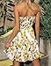 Murimia Womens Summer Strapless Ruffle Backless Floral Beach Mini Dress