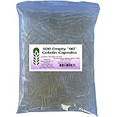 Capsule Connection USA-Made 500 00 Size Empty Gelatin Capsules, Resealable Bag, Natural, No additives