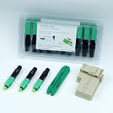 100pcs SC APC Fiber Optic Quick Connectors with Matched Tools Fiber Reusable Connectors Single Mode Mechanical Fast Connectors Adapter for FTTH CATV Network Instrument (APC 100pcs)