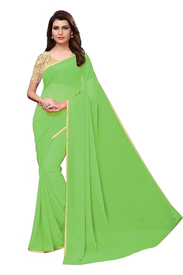 Winza Designer Womens Georgette Saree With Blouse (SOLID)