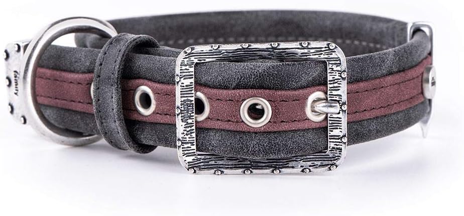 MyFamily faux leather Collar Made in Italy Ascot Collection, Purple, 49-59 cm