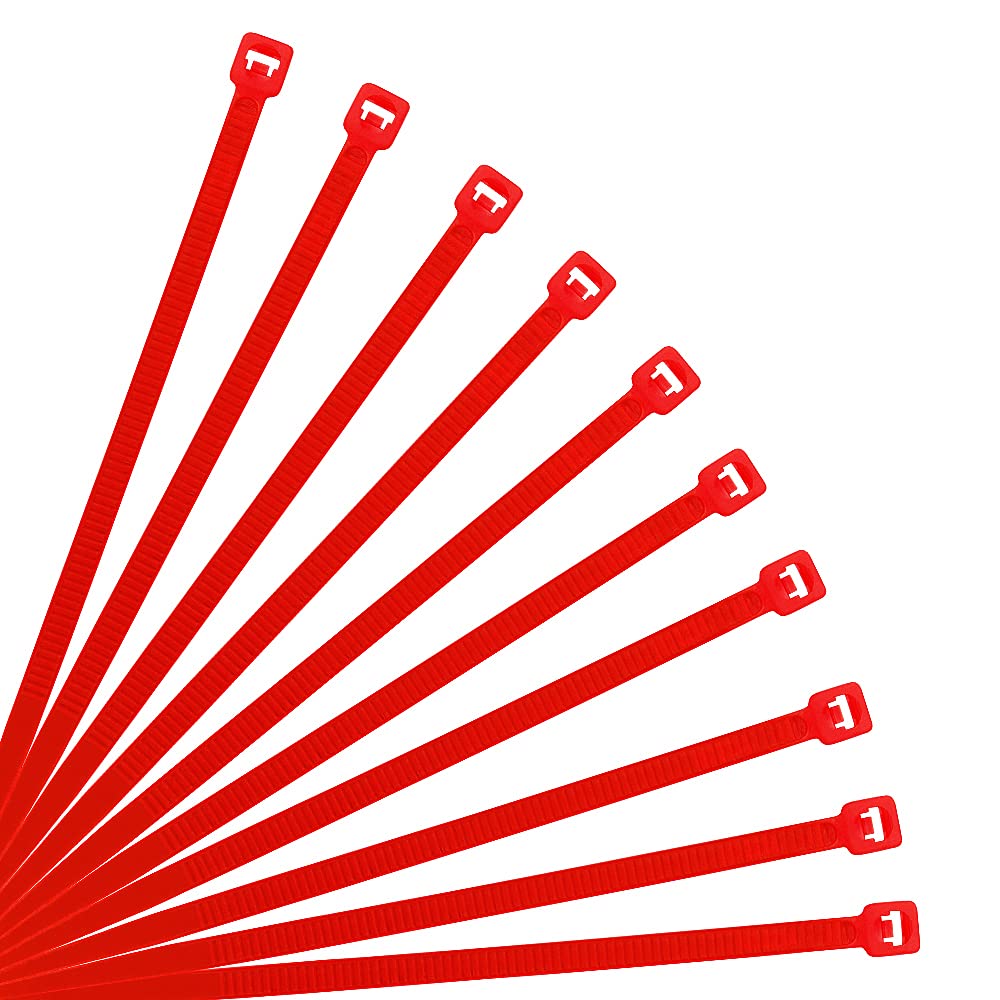 XINGO Red Cable Ties Pack of 500, 300mm x 3.6mm,Premium Nylon Durable Zip Ties, Self-Locking UV Resistant Nylon Plastic Wire Ties for indoor and outdoor