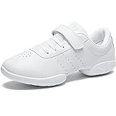 LANDHIKER Girls Cheer Shoes White Cheerleading Shoes Dance Athletic Training Tennis Breathable Youth Dancing Lightweight Competition Comfortable Cheer Sneakers