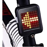 USB Rechargeable Bike Tail Light, Smart Bicycle Turn Signal Lights with 80 Lumens 64 LED Light Beads, Portable Brake Light Wa