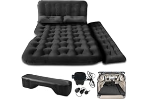 Failenfeivp Car Air Mattress Back Seat Inflatable Bed - Inflatable Thickened and Double SUV Air Mattress with Air Pump Portable Foldable Car Bed for Home Car Travel Camping-Black
