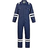 SUSHIMIAN Men's Work Coverall High Visibility Overalls Mechanics Coveralls Workwear Jumpsuit with Multi Pockets