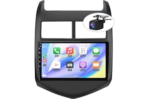 J JUNSUN Car Radio Stereo for Chevy Aveo Sonic 2011 2012 2013 2014 2015 with Wireless Android Auto Carplay 2G+32G 9 inch Android 13 Touch Screen with SWC WiFi GPS Navigation DSP Bluetooth Free Backup Camera