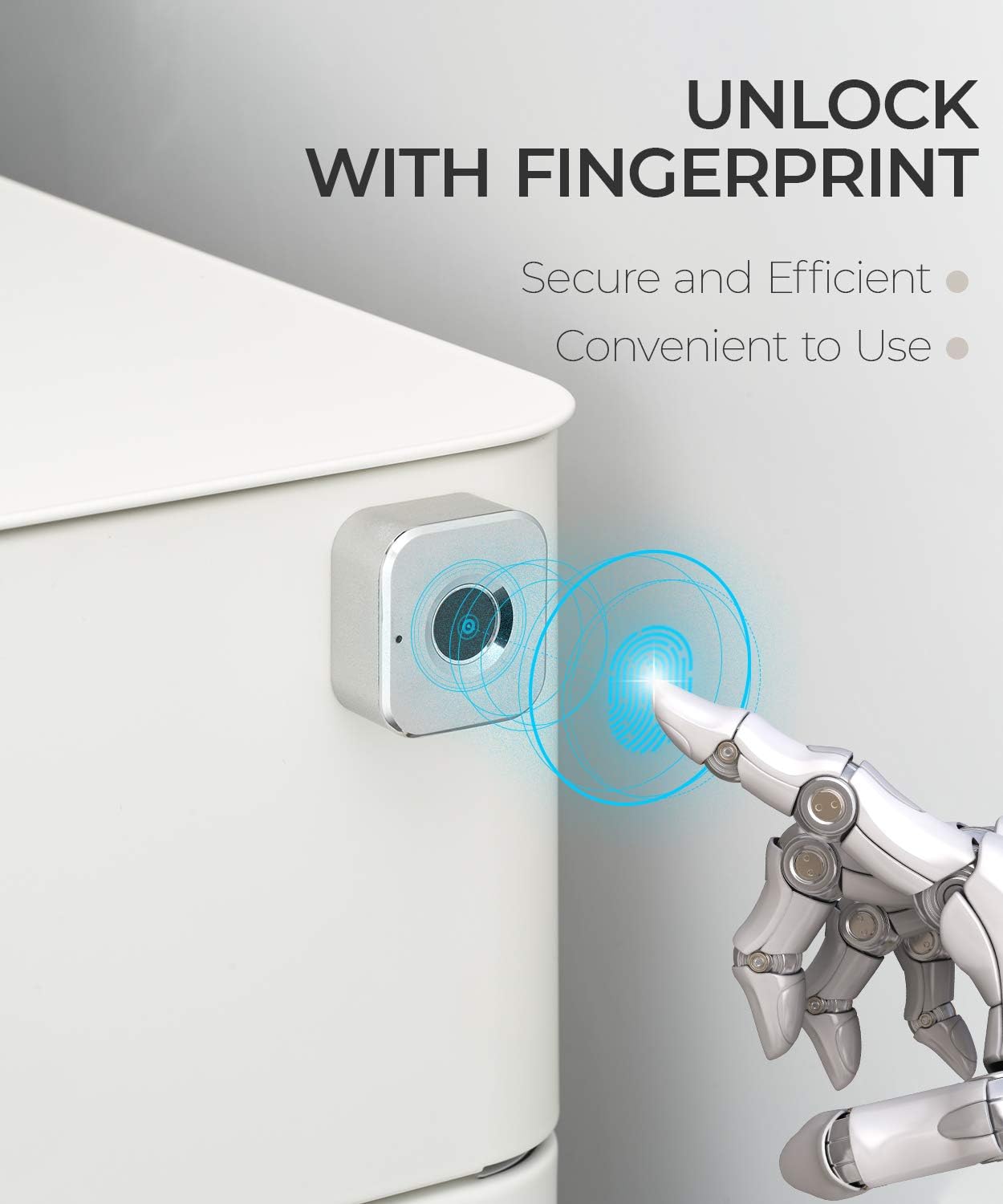 EKSTERE 3 Drawers Mobile File Cabinet Filing Pedestal with Fingerprint Lock System Under Desk White : Office Products