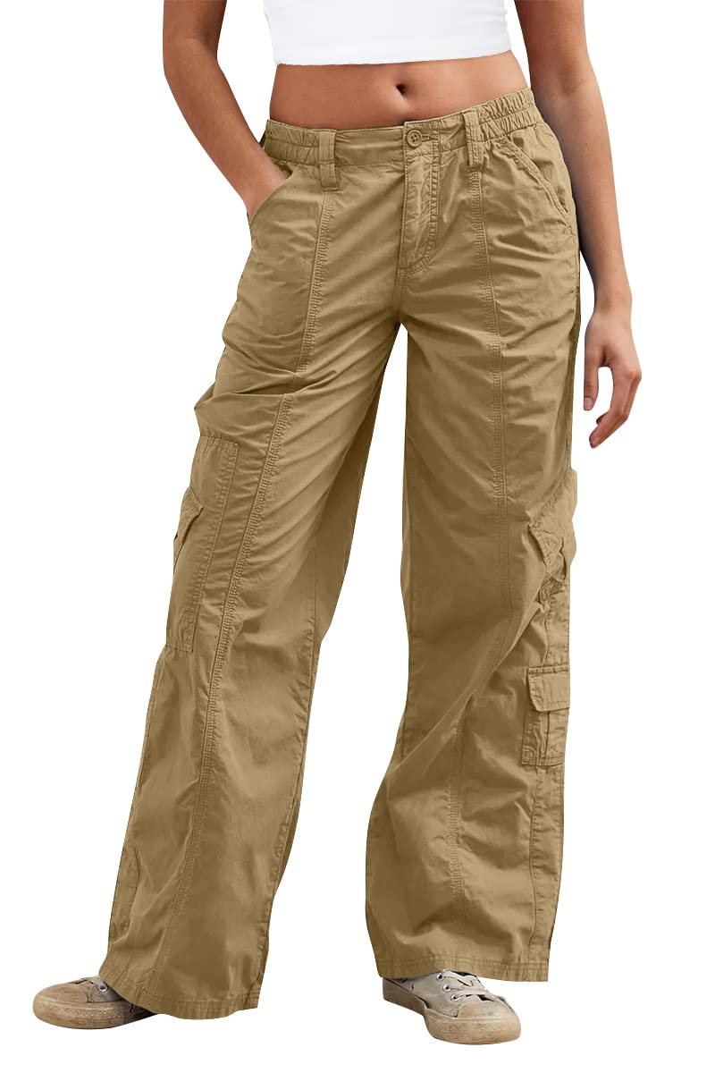 AUTOMET Khaki Pants Women Baggy Cargo Pants Low Waist Jeans y2k