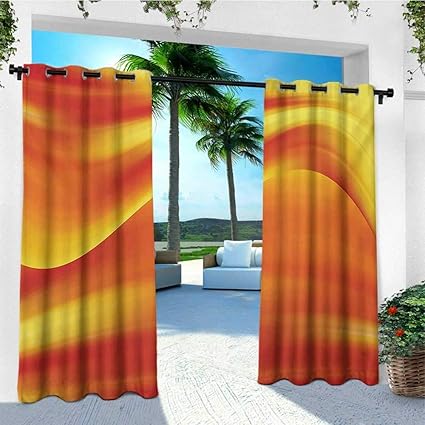 Amazon Com Leinuoyi Orange Outdoor Curtain Ties Digital Waves
