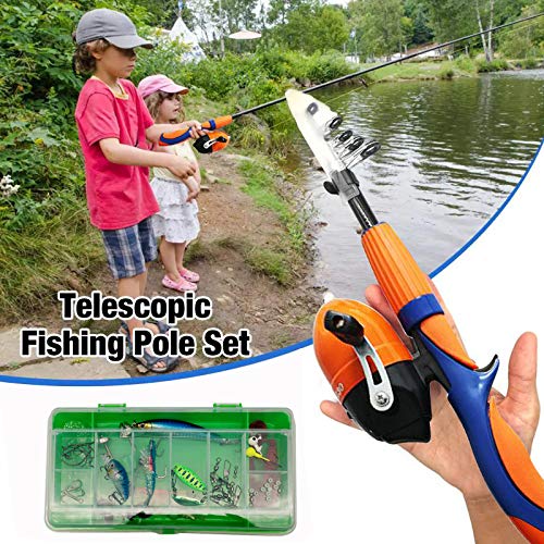 Liouhoum Kids Fishing Pole Portable Telescopic Fishing Rod