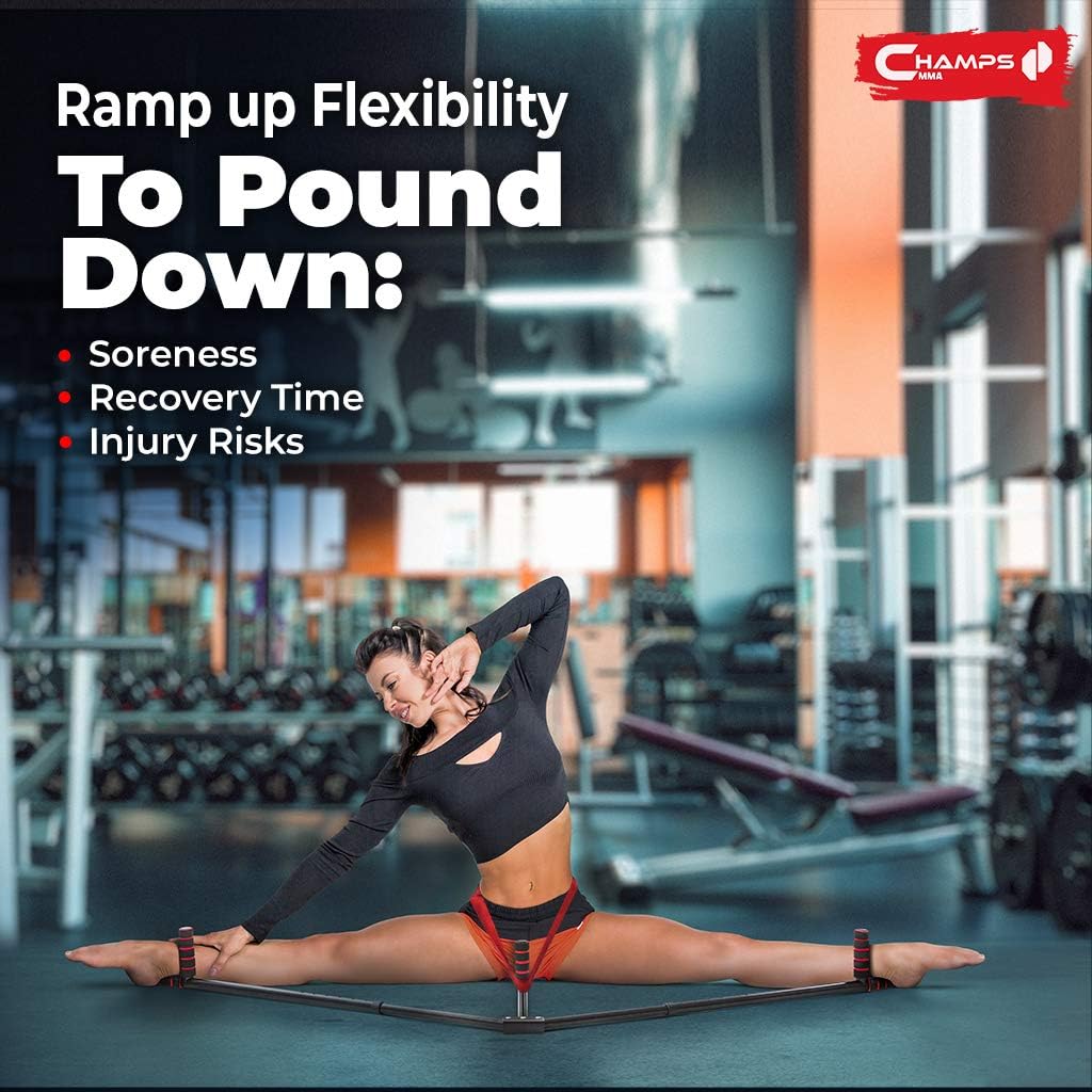 Champs MMA 3 Bar Leg Stretcher – Stainless Steel Split Machine MMA Equipment Hamstring Stretcher Device Boosts Range of Motion and Stretching Flexibility – Mixed Martial Arts Training Equipment : Sports & Outdoors